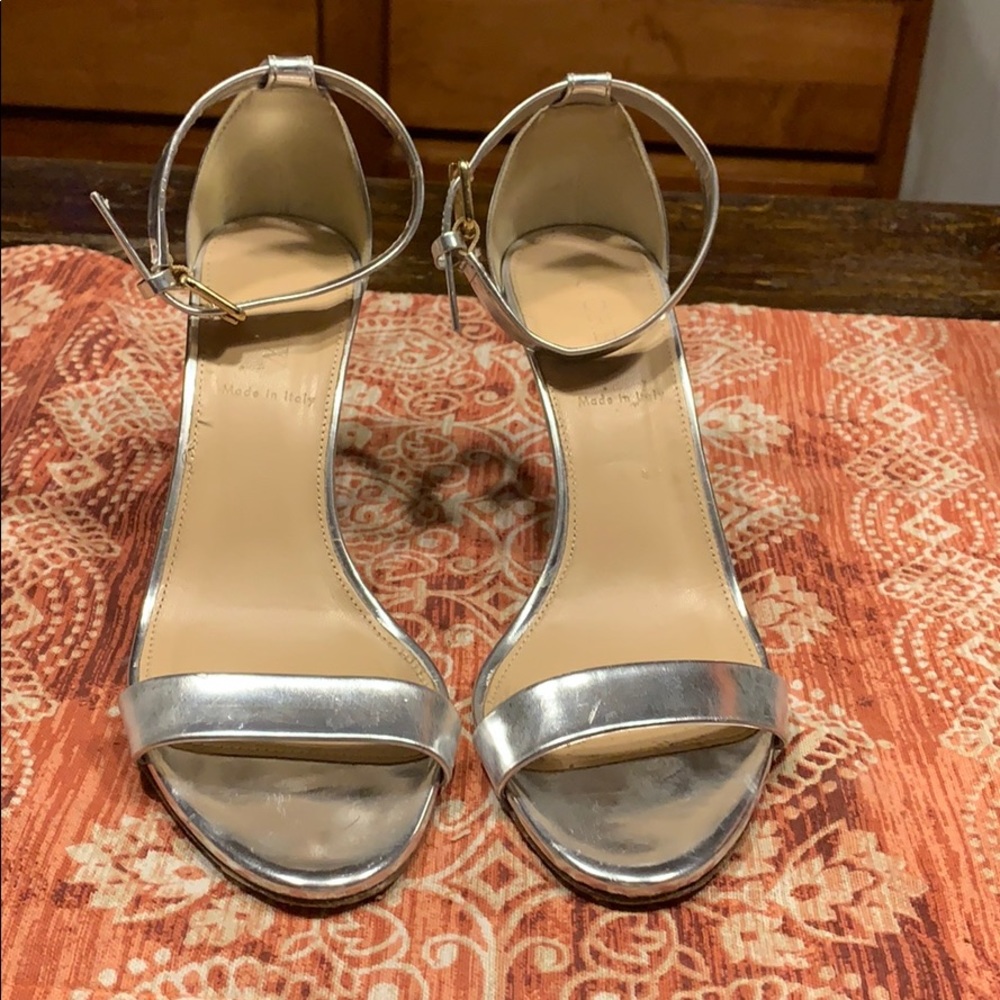 J Crew silver strappy sandals 7.5